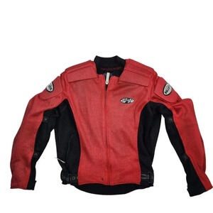 Joe Rocket Ballistic Motorcycle Touring Jacket Red Armored Mesh Size M
